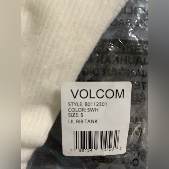 NEW VOLCOM LIVED IN LOUNGE CROPPED RIB TANK - STAR WHITE Size:S - Picture 9 of 9